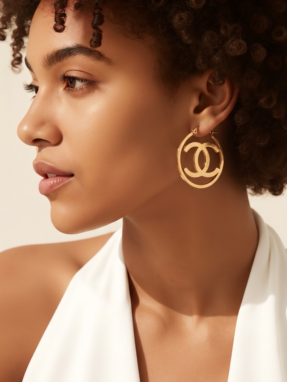 Fashion  jewelry Gold Interlocking Circle Hoop Earrings